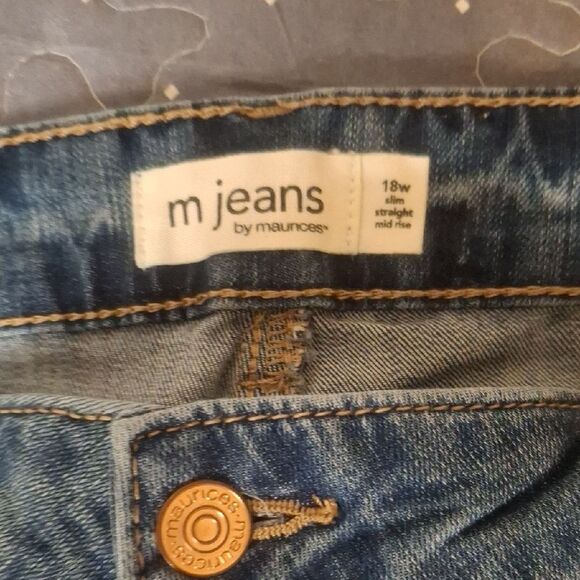 M. Jeans by Maurices Mid rise slim straight blue Jeans size 18W short - Picture 3 of 7